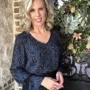 CAbi Shadow Leaf Blouse #3763